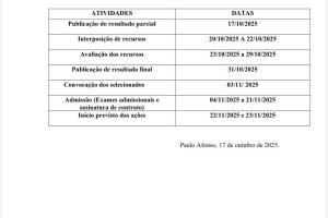 Novo cronograma da Seleção Simplificada é divulgado